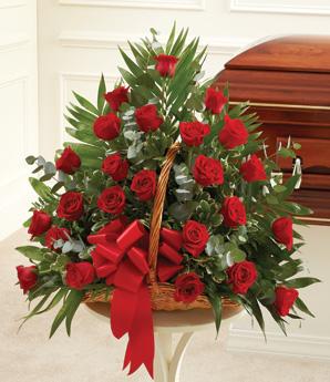 Basket of Red Roses